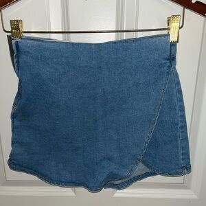 shein denim wrap skort